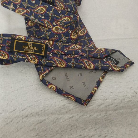 ❤️LOT 3 FENDI CHRISTIAN DIOR VALENTINO NECK TIES Horse Tassel Paisley and Dots - Picture 7 of 12